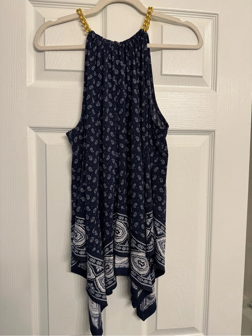 Navy Bandana Print Halter Top
